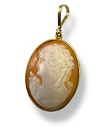 Pendant Mandile 1922 Woman Cammei  in Silver Conchiglia 2MCICM102